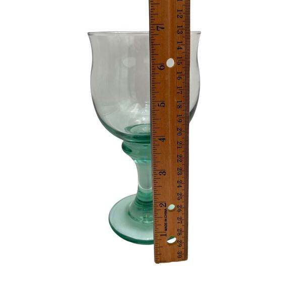 Libbey Clarion Goblets 16 oz. Spanish Green 6 7/8" Vintage Wine Glass Set of 4 - Picture 2 of 8